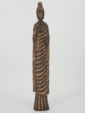 Bronze Gold Buddha Statue Meditation Home Decor Figure Approx. 27" Tall